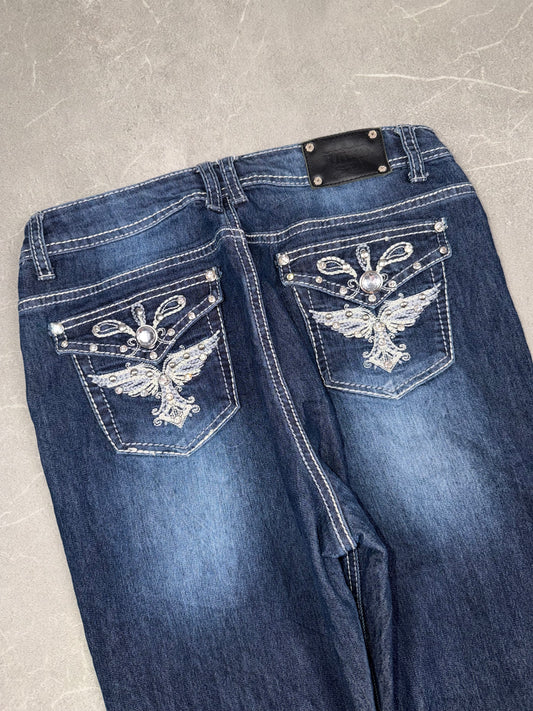 Live Hard Bootcut Mid Rise // M