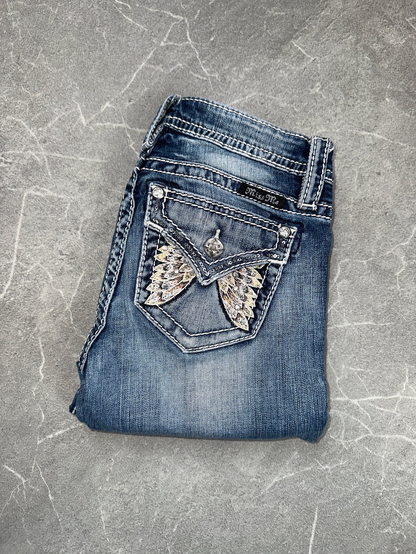 Miss Me Bootcut Low Rise // 8 (XXXS)