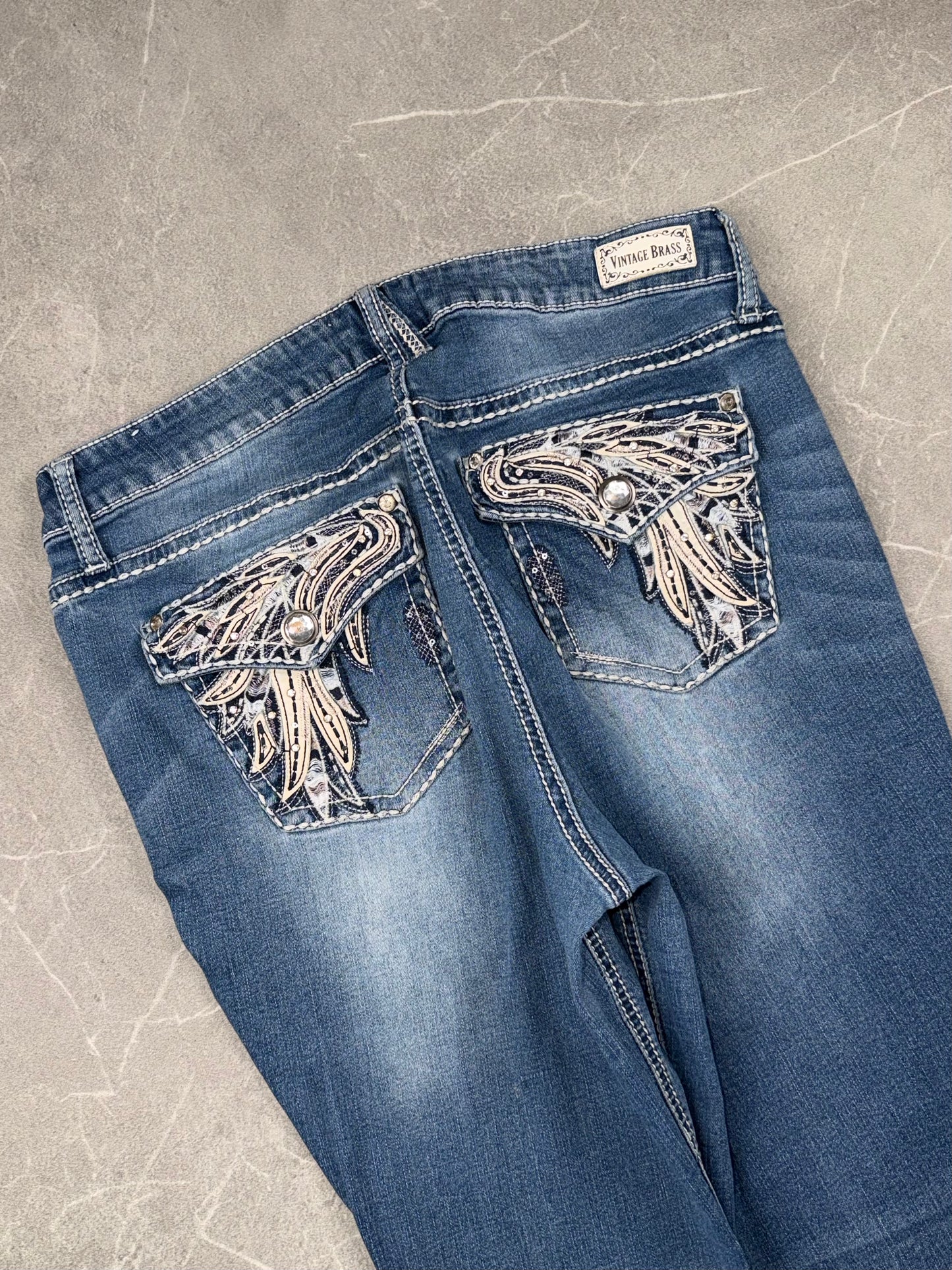 Vintage Brass Bootcut Mid-High Rise // L