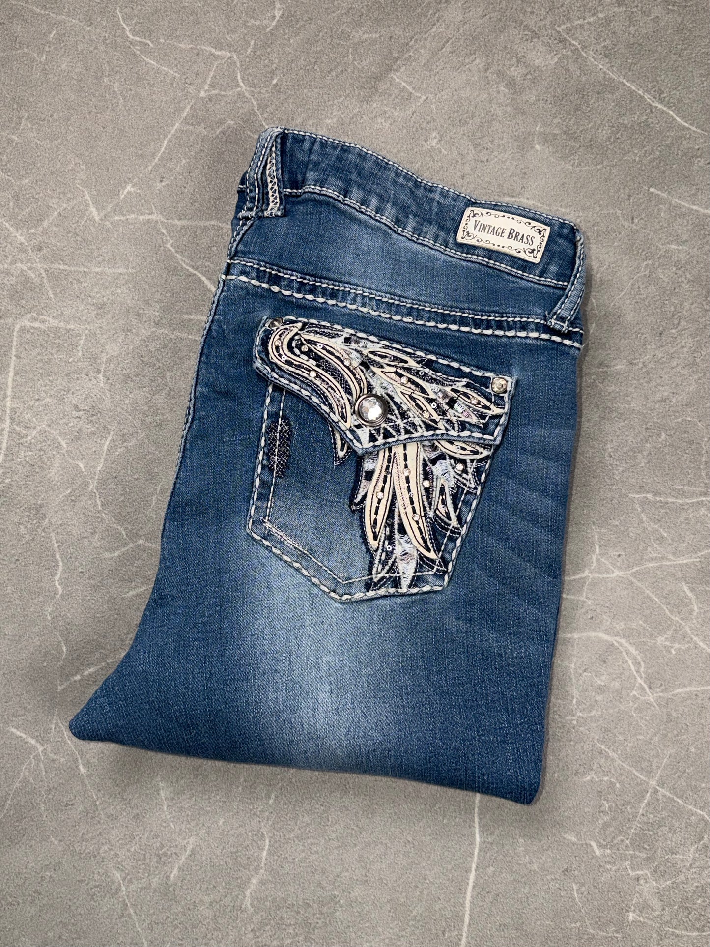 Vintage Brass Bootcut Mid-High Rise // L