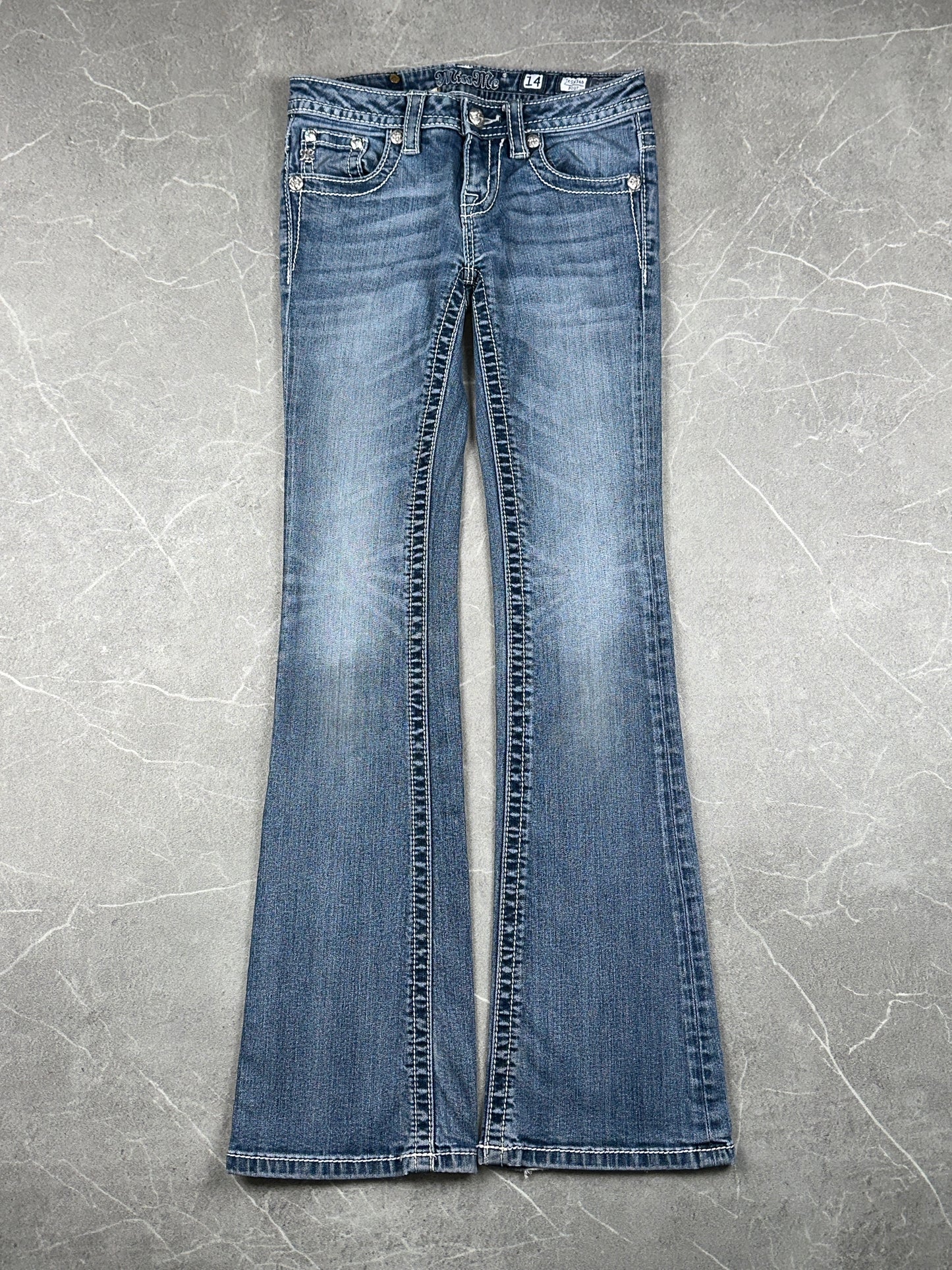 Miss Me Bootcut Low Rise // 14 (XXS)